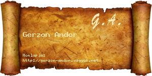 Gerzon Andor névjegykártya