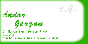 andor gerzon business card